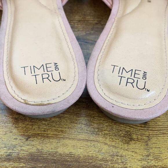 Time & Tru Dusty Pink Studded Rounded Toe Mules - Picture 7 of 11